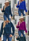 Wholesale Women's Casual Plain V Neck Swiss Dot Long Sleeve Blouse - Liuhuamall