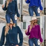 Wholesale Women's Casual Plain V Neck Swiss Dot Long Sleeve Blouse preview