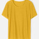 Women's Casual Round Neck Short Sleeve Eyelet Embroidered Plain T-Shirt 4# Clothing Wholesale Market -LIUHUA