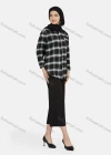 Wholesale Women's Casual Plaid Print Long Sleeve Patch Pocket Shirt 1261# - Liuhuamall