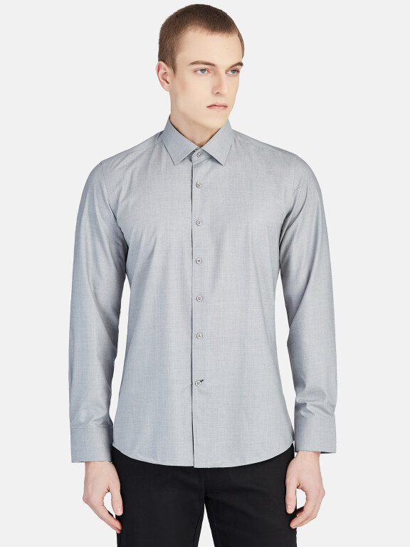 Men's Casual Collared Long Sleeve Button Down Plain Shirt 5003#, Clothing Wholesale Market -LIUHUA, 
