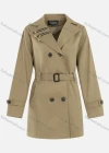 Wholesale Women's Casual Plain Zipper Lapel Double Breasted Long Sleeve Trench Coat With Belt - Liuhuamall