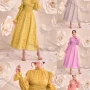 Wholesale Women's Elegant Mock Neck Shirred Cut Out Long Sleeve Ruched Ruffle Hem Maxi Dress preview