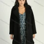 Wholesale Women's Waterfall Collar Button Front Long Fuzzy Teddy Coat preview