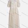 Wholesale Women's Casual Plain Cut Out Round Neck Puff Sleeve Ruffle Hem Maxi Dress preview
