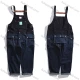 Wholesale Men's Splicing Suspenders American Colorblock Multiple Pockets Loose Fashion Cargo Denim Overalls Navy Clothing Wholesale Market Liuhua