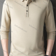 Wholesale Men's Casual Plain Striped Trim Long Sleeve Polo Shirt 881# Khaki Wholesale Clothing Market & Suppliers -LIUHUAMALL