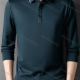 Wholesale Men's Casual Plain Striped Trim Long Sleeve Polo Shirt 881# Dark Slate Gray Wholesale Clothing Market & Suppliers -LIUHUAMALL