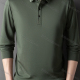 Wholesale Men's Casual Plain Striped Trim Long Sleeve Polo Shirt 881# Green Wholesale Clothing Market & Suppliers -LIUHUAMALL