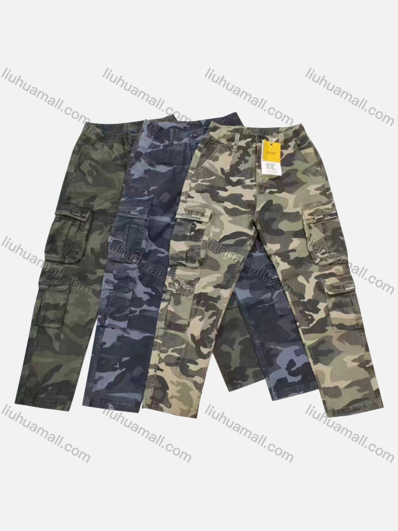 Wholesale Men's Casual Camouflage Flap Pockets Button Closure Cargo Pant 1893#