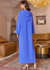 Wholesale Women's Arabic Dubai Muslim Islamic Hooded Plain Split Front Rhinestone Maxi Robe Abaya Dress A129# - Liuhuamall