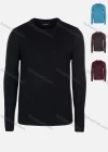 Wholesale Men's Casual Slim Fit Plain Crew Neck Long Sleeve Wool Blend Sweater 8102# - Liuhuamall