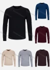 Wholesale Men's Casual Slim Fit Crew Neck Long Sleeve Plain Knit Sweater 8302# - Liuhuamall