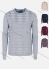 Wholesale Men's Casual Slim Fit Crew Neck Long Sleeve Argyle Knit Sweater 8303# - Liuhuamall
