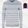 Wholesale Men's Casual Slim Fit Crew Neck Long Sleeve Striped Knit Sweater 8310# preview