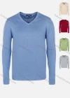 Wholesale Men's Casual Slim Fit V Neck Long Sleeve Plain Knit Wool Blend Sweater 8901# - Liuhuamall
