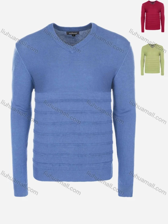 Wholesale Men's Casual Slim Fit V Neck Long Sleeve Plain Knit Wool Blend Sweater 8903#