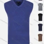 Wholesale Men's Casual Slim Fit V Neck Sleeveless Plain Knit Wool Blend Sweater Vest 8808# preview