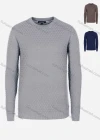 Wholesale Men's Casual Slim Fit V Neck Honeycomb Plain Knit Wool Blend Sweater 8905# - Liuhuamall