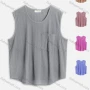 Wholesale Men's Casual Plain Round Neck Patch Pocket Sleeveless Tank Tops M1008# preview