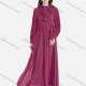 Wholesale Women's Elegant Chiffon Plain Round Neck Ruffle Trim Lace Up Pleated Maxi Dress 2# Clothing Wholesale Market Liuhua