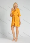 Wholesale Women's V-Neck Ruffle Trim Trumpet Sleeve Casual Wrap Hem Short Dress - Liuhuamall