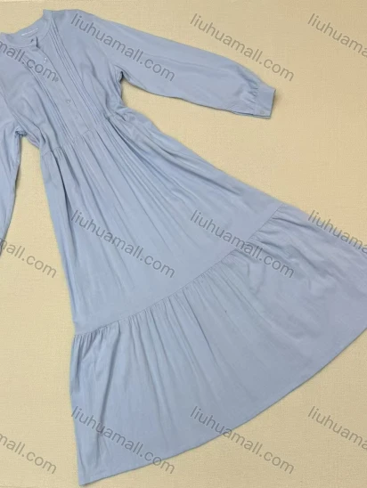 Wholesale Women's Fashion 100% Cotton Button-Down Shirt Dress