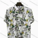 Wholesale In Stock Men's Slim Fit Short Sleeve Shirt, Butterfly Floral Print Casual Button - Down Shirt Green Clothing Wholesale Market Liuhua