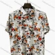 Wholesale In Stock Men's Slim Fit Short Sleeve Shirt, Butterfly Floral Print Casual Button - Down Shirt Red Clothing Wholesale Market Liuhua