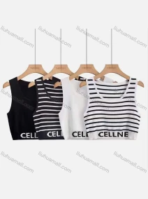 Wholesale Women's Casual Crew Neck Striped Crop Tank Top M922#, LIUHUA CLOTHING WHOLESALE