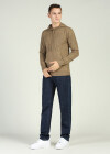 Wholesale Men's Plain Knitting Kangaroo Pocket Drawstring Sweater Hoodie - Liuhuamall