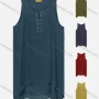 Wholesale Women's Sleeveless Buckle High Low Hem Plain Casual Tank Top preview