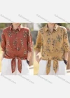 Wholesale Women's Loose Fit Half Sleeve Collared Blouse Floral Print Casual Shirt - Liuhuamall