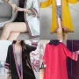 Wholesale Women's Linen 3/4 Sleeve Argyle Tribal Print Vintage Mid Length Cardigan preview