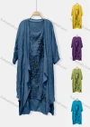 Wholesale Women's Casual Crew Neck Abstract Print Dress & Plain Cardigan 2-Piece Set 047# - Liuhuamall