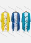 Wholesale Women's Casual 2 Piece Crew Neck Tropical Print Sleeveless Dress & Plain Cardigan 050# - Liuhuamall