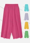 Wholesale Woman's Casual Loose Elastic Waist Plain Wide Leg Pant - Liuhuamall