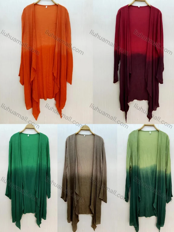 Wholesale Women's Casual Long Sleeve Gradient Stiching Color Loose Fit Cardigan