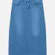 Women's Casual Button Pockets Wash Denim Skirt Medium Blue Clothing Wholesale Market -LIUHUA