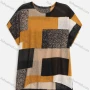 Wholesale Women's Casual Patchwork Short Sleeve Drop Shoulder Round Neck Knit Top preview