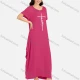 Wholesale Women's African Crew Neck Letter Pearl Decor Short Sleeve Loose Fit Dress 8801# 9# Clothing Wholesale Market Liuhua
