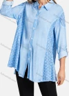 Wholesale Woman's Casual Shirt Collar Long Sleeve Floral Eyelet Embroidered Button Front Plain Tunic - Liuhuamall