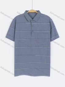 Wholesale Men's Casual Short Sleeve Button Front Striped Letter Print Polo Shirts, LIUHUA CLOTHING WHOLESALE
