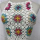 Wholesale Charming Crochet Halter Top with Multi-Colored Granny Squares and Pearl Trim L038# White Clothing Wholesale Market Liuhua