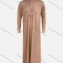 Wholesale Men's Modest Pakistani Stand Collar Plaid Print Button Front Patch Pocket Middle East Ramadan Muslim Arabic Robe preview