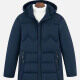 Men's Casual Plain Hooded Zipper Down Jacket Navy Clothing Wholesale Market -LIUHUA