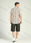 Wholesale Men's Vacation Short Sleeve Allover Tropical Print Button Front Casual Shirt - Liuhuamall
