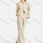 Wholesale Women's Casual Plain Button Front Leather Jacket & Pant 2-Piece Set 9166-1# preview