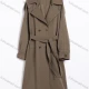 Wholesale Women's Casual Solid Double-Breasted Belted Long Trench Coat Army Green Clothing Wholesale Market Liuhua