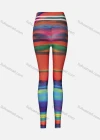 Wholesale Women's Sporty Irregular Water-colour Striped High Waist Yoga Elasticity Leggings - Liuhuamall